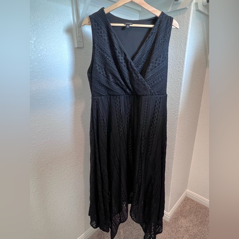 Torrid Black Geometric Lace Maxi Dress